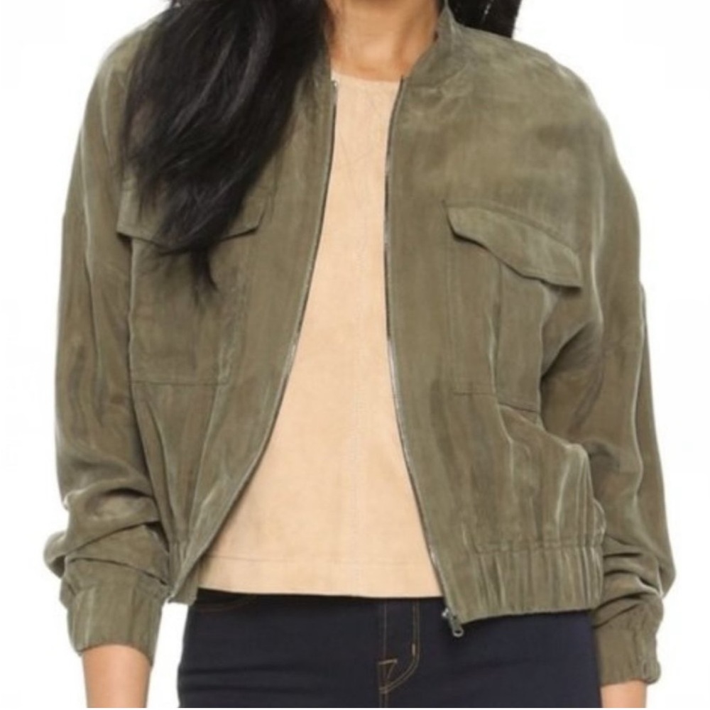 J Brand Cropped Bomber Jacket, Small